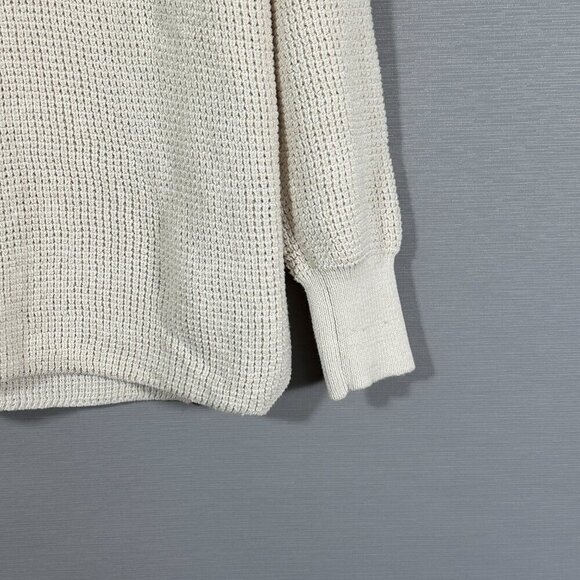 Michael Kors Sweater Womens Medium Beige Knit Turtle Neck Rib Cuffs Split Hem - Picture 3 of 10